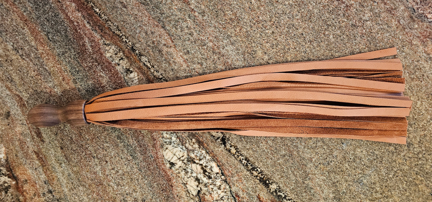 Walnut palm Flogger with Brown deer tanned Cowhide