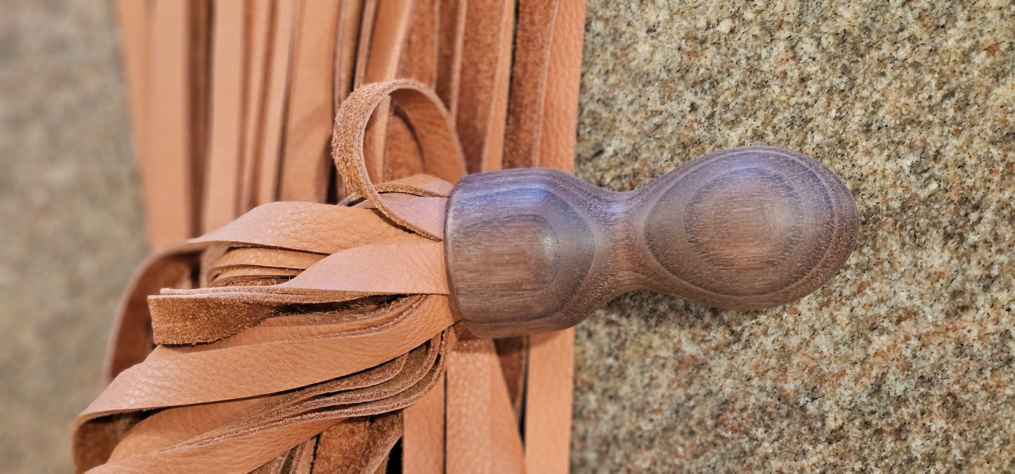 Walnut palm Flogger with Brown deer tanned Cowhide