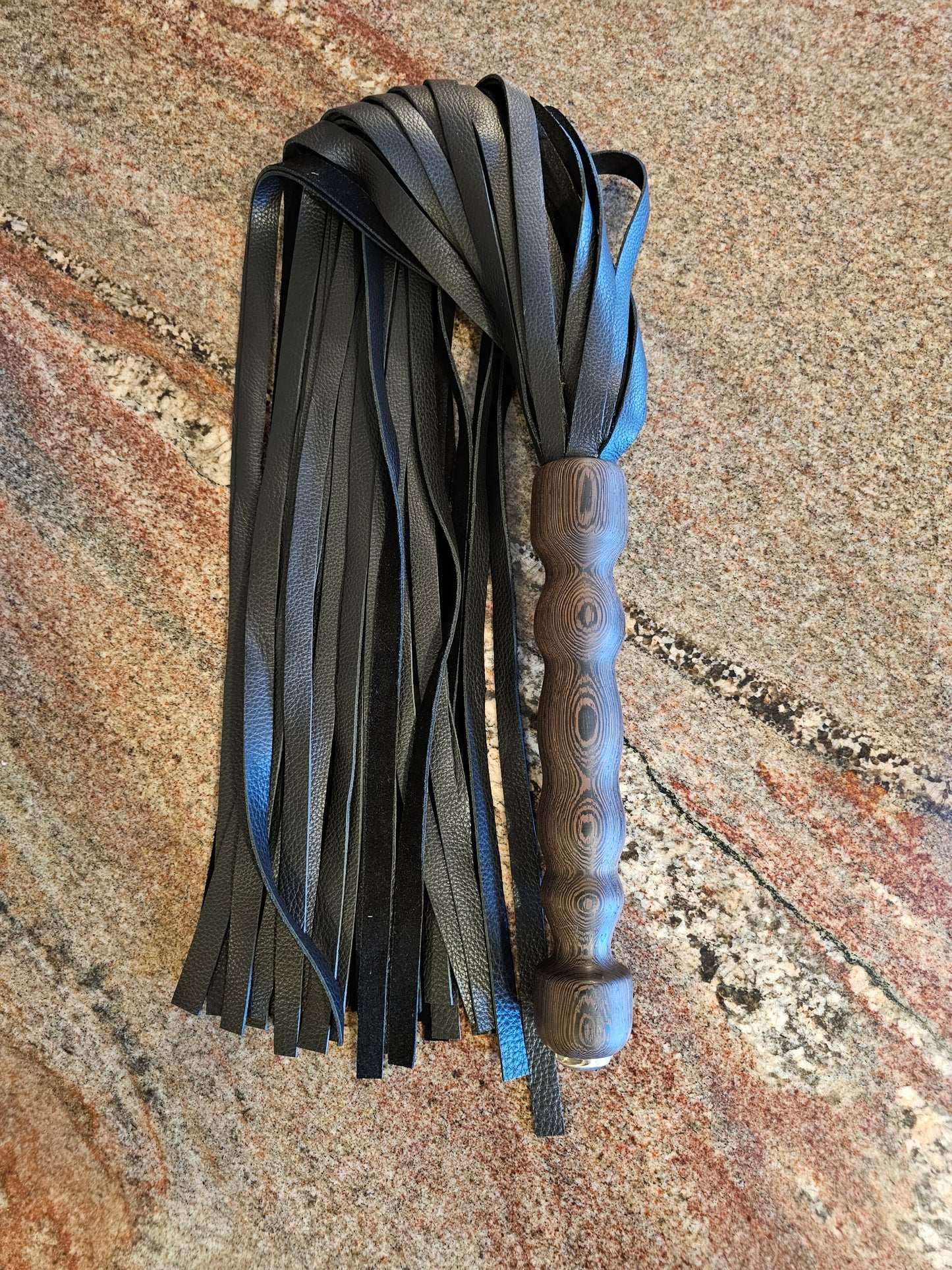 Wenge handle Flogger with Deer tanned cow hide