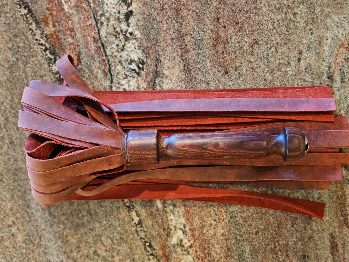 Chechum Handle with Red Lerado Leather Flogger