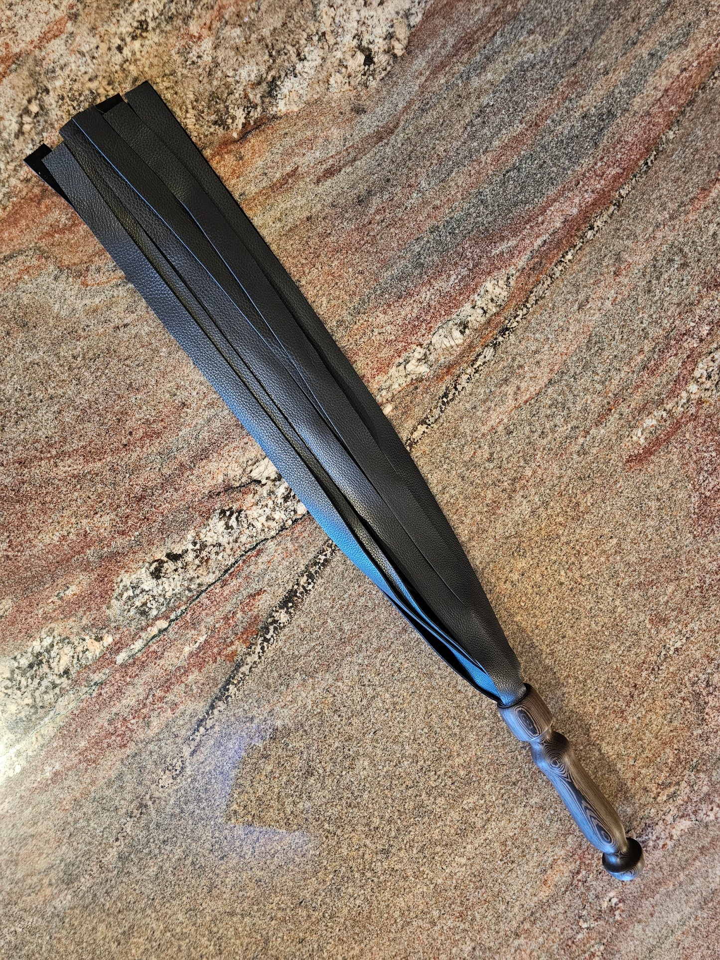 Wenge Handle Flogger with Black Deer tanned Cowhide falls