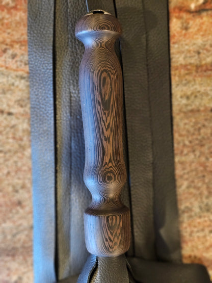 Wenge Handle Flogger with Black Deer tanned Cowhide falls