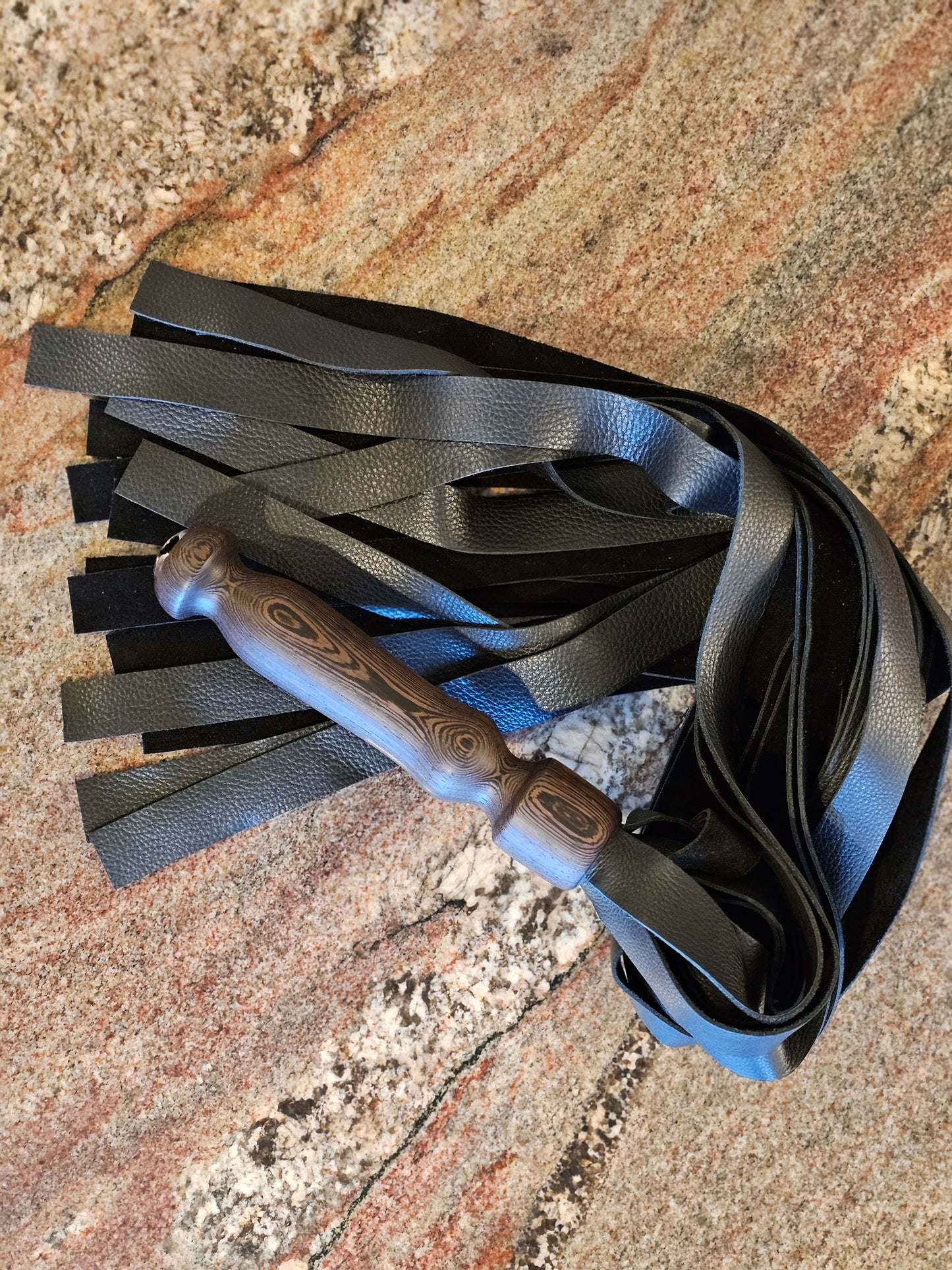 Wenge Handle Flogger with Black Deer tanned Cowhide falls