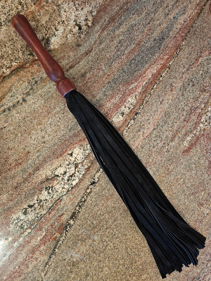 African Padock Handle with Black Suede Flogger