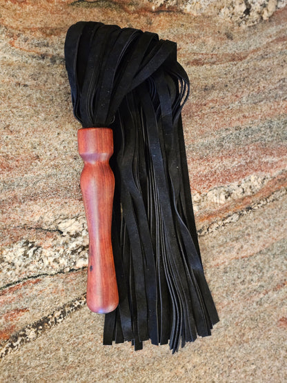 African Padock Handle with Black Suede Flogger