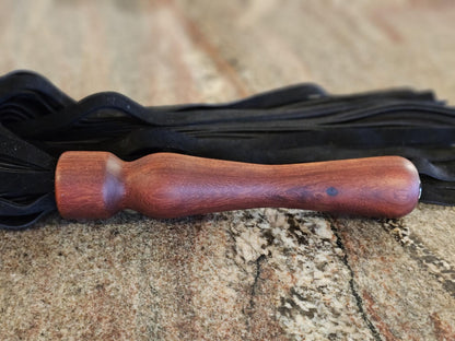 African Padock Handle with Black Suede Flogger