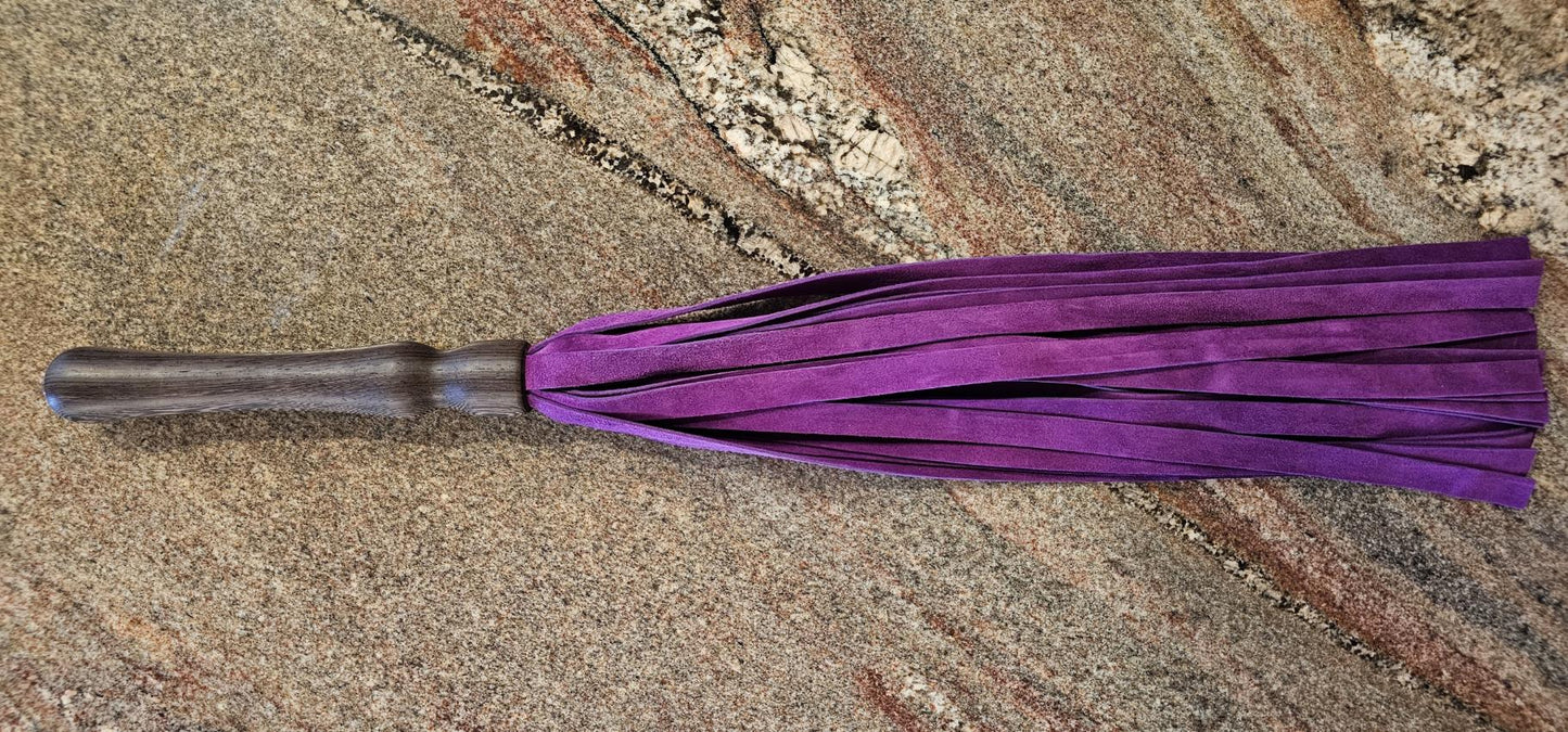 Wenge handle Flogger with Purple Split Suede falls