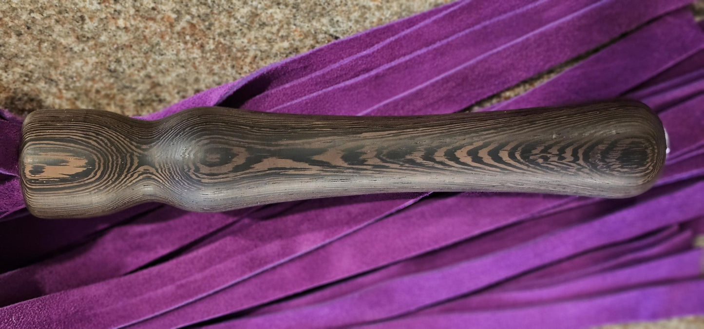 Wenge handle Flogger with Purple Split Suede falls