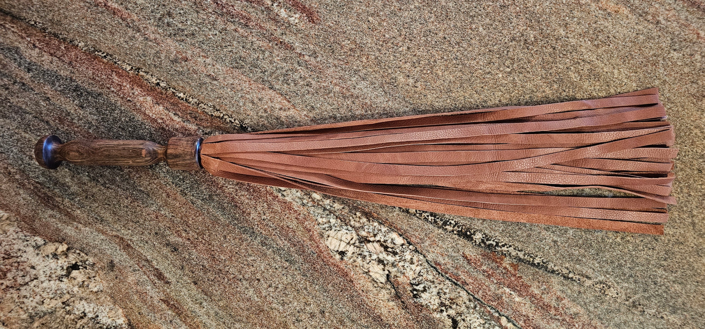 Chechum handle with Brown Deer Tanned Cowhide Flogger