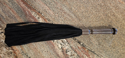 Wenge handle Flogger with Black split Suede Falls