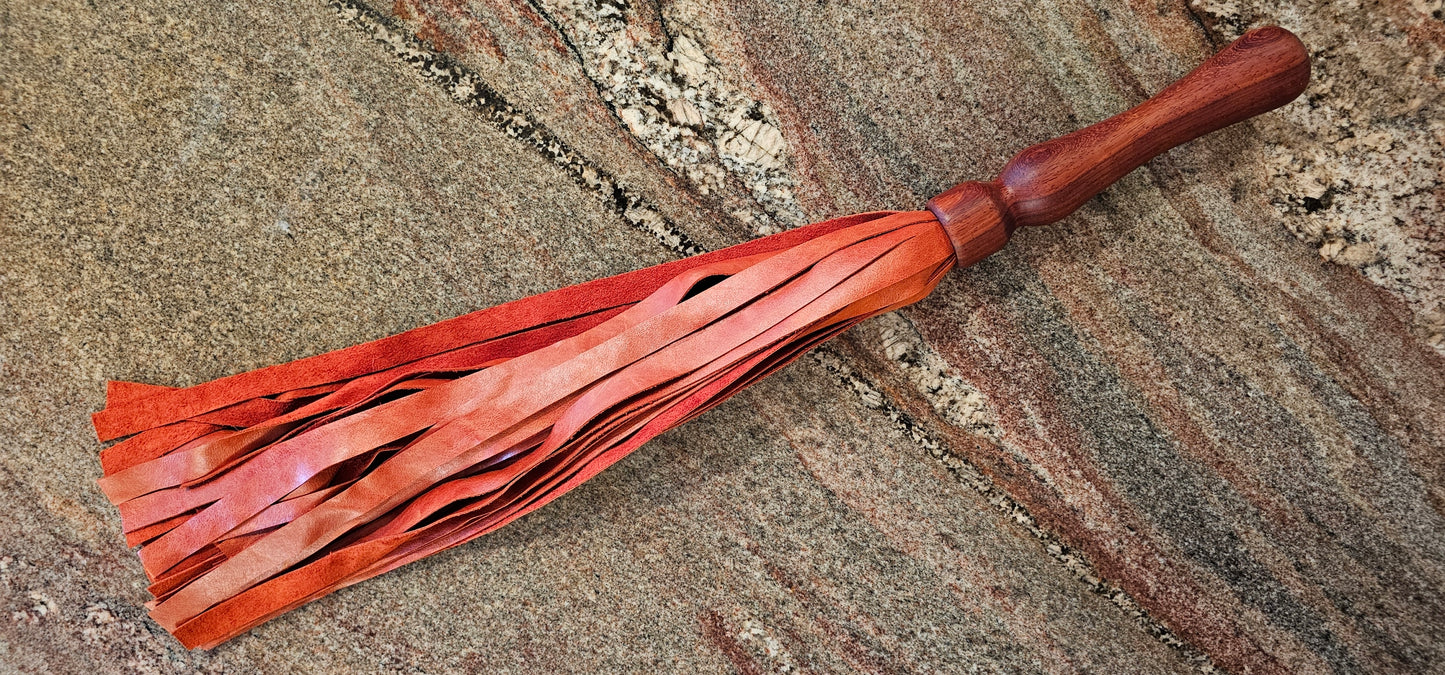 African Padouk Handle with Red Cowhide Flogger