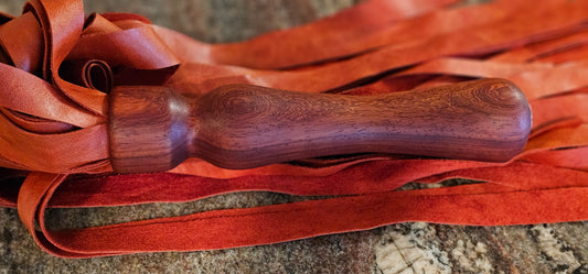 African Padouk Handle with Red Cowhide Flogger